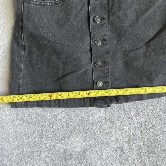 American Eagle Skirt Womens 4 Black Denim Biker Punkcore Festival Beach Preppy - Picture 9 of 13